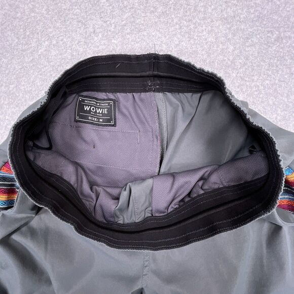 Wowie Sapien Pants Mens Medium Charcoal Pull On Aztec Trim Casual Performance - Picture 9 of 14